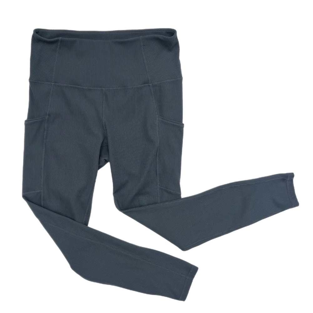 Lukka Lux Ribbed Grey Blue Leggings Medium